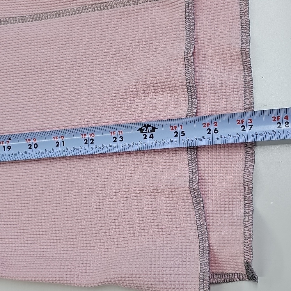 Vtg Y2K Fitigues Light Pink, Long Sleeve Waffle Knit, V Neck, Hoodie, XS, NEW - Picture 9 of 9